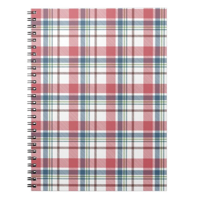Caderno Espiral Padrão Xadrez Clássico (Frente)