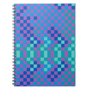 Caderno Espiral Padrão Xadrez Cobra Retro