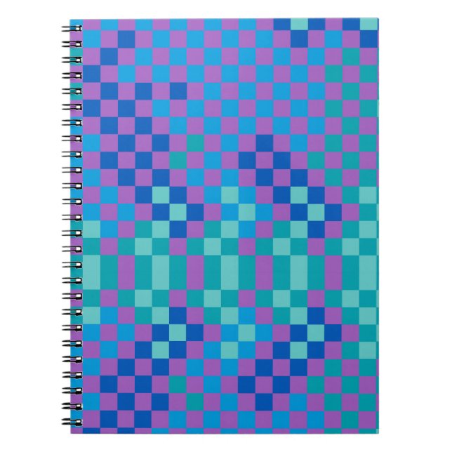 Caderno Espiral Padrão Xadrez Cobra Retro  (Frente)