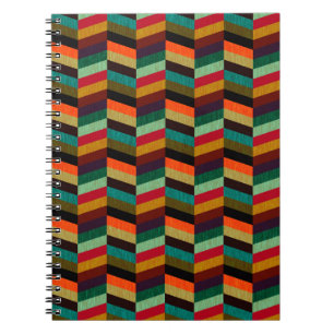 Caderno Espiral Padrão Xadrez Colorido Multicor