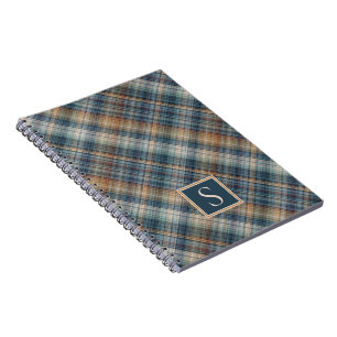 Caderno Espiral Padrão Xadrez Gingham Azul Teal Escuro Personaliza