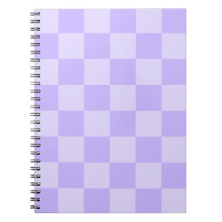 Caderno Espiral Padrão Xadrez Lavanda Monocromático