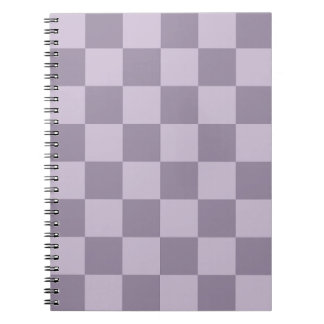 Caderno Espiral Padrão Xadrez Lavanda Suave Minimalista