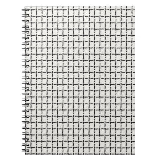 Caderno Espiral Padrão Xadrez Simples Tecido