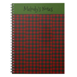 Caderno Espiral Padrão Xadrez Vermelho Verde Natal Lista de Férias
