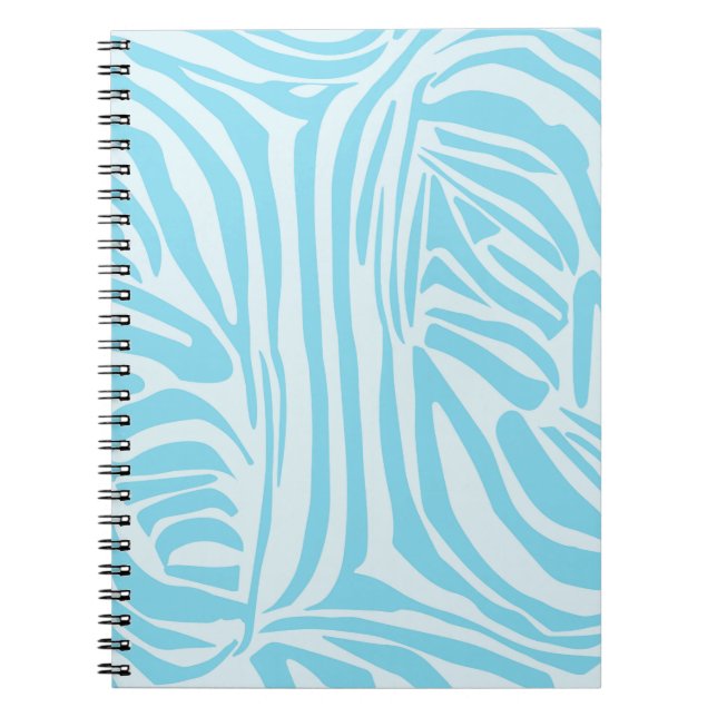 Caderno Espiral Padrão Zebra Azul (Frente)