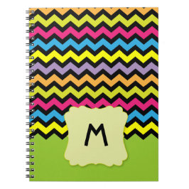 Caderno Espiral Padrão Ziguezague Colorido Adicionar Nome