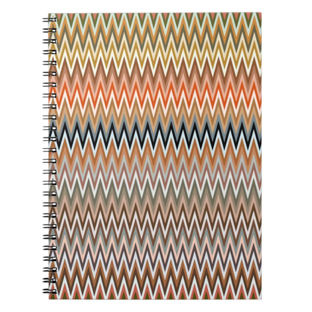 Caderno Espiral Padrão Zigzag Multicolor (Frente)