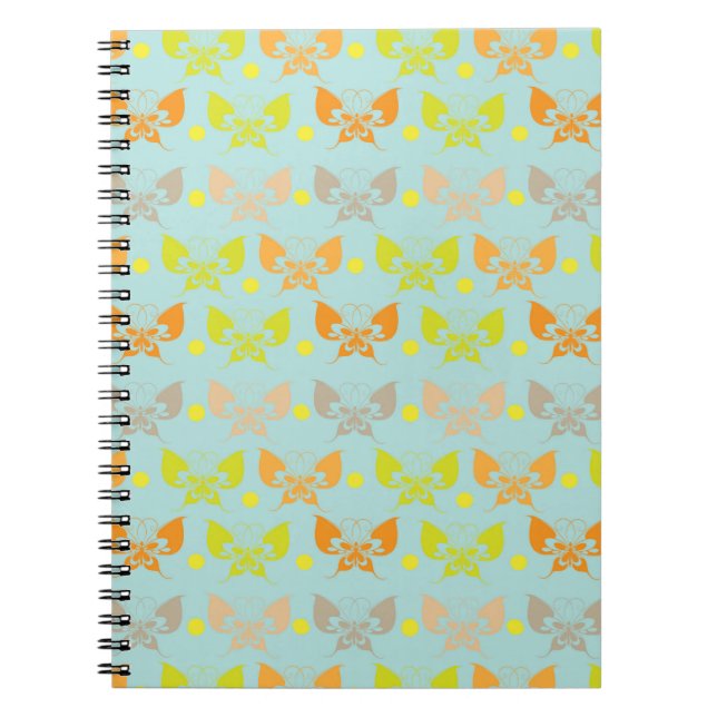 Caderno Espiral Padrões borboletas (Frente)