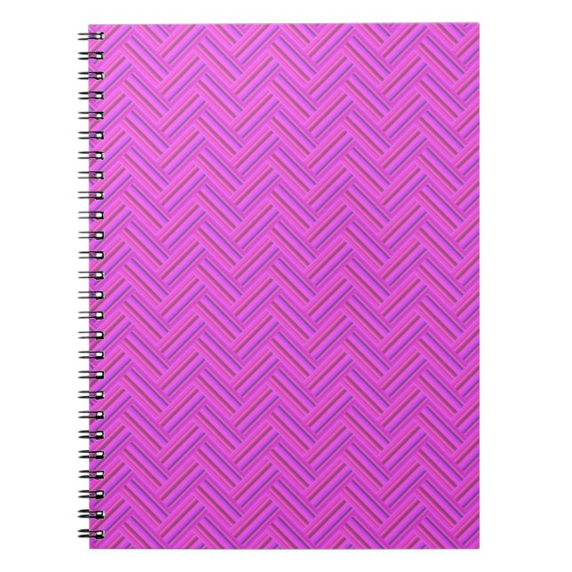 Caderno Espiral Padrões cor-de-rosa de ondas duplas (Frente)