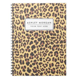 Caderno Espiral Padrões da pele animal do impressão do leopardo