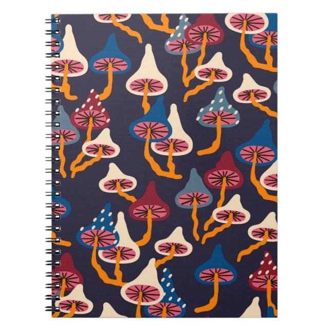 Caderno Espiral Padrões de empacotamento do Tecido de Ilustração d (Frente)