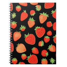 Caderno Espiral Padrões de morango