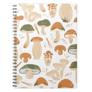 Caderno Espiral Padrões de Vintagem do Linocut Comestível