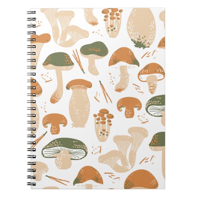 Caderno Espiral Padrões de Vintagem do Linocut Comestível (Frente)