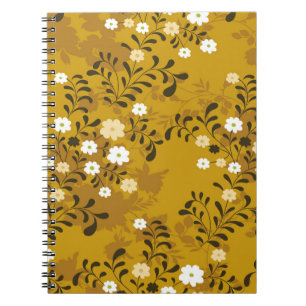 Caderno Espiral Padrões florais bonitos sem costura em musterabstr