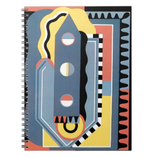 Caderno Espiral Padrões Geométricos de Vintage Art Deco Pochoir Ja