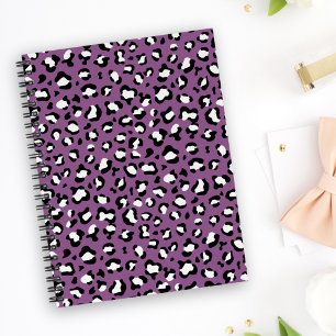 Caderno Espiral Padrões-leopardo, manchas-leopardo, leopardo roxo