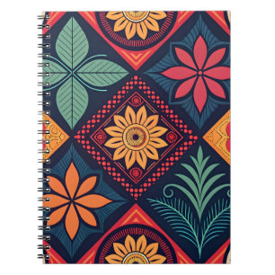 Caderno Espiral Padrões mágicos das flores