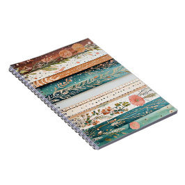 Caderno Espiral padrões mistos shabby chic