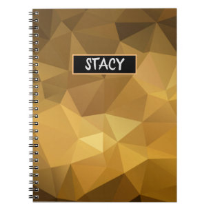 Caderno Espiral Padrões Preto e Dourado da Poli Chic de Luxo