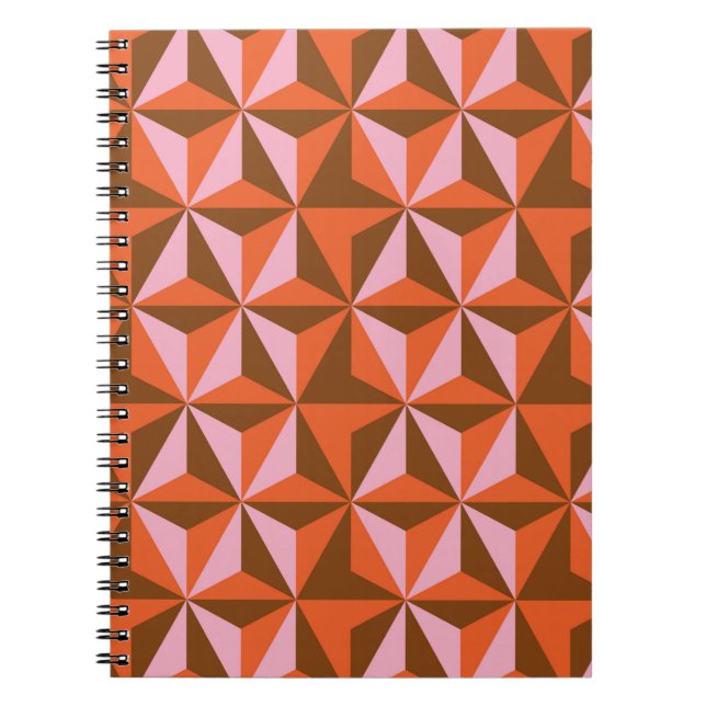 Caderno Espiral Padrões retrorreflectores de 70s (Frente)
