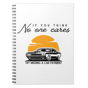 Caderno Espiral pagamento de carro sarcasmo