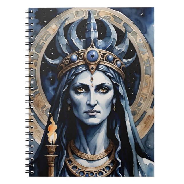 Caderno Espiral Pagan Deusa Grega Hecate Occult Rainha Mística (Frente)