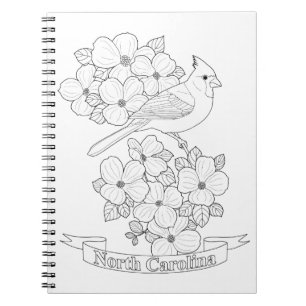Caderno Espiral Página de Coloração de Aves e Flores do Estado