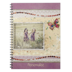 Caderno Espiral Página do álbum de recortes da foto