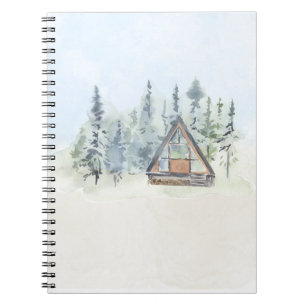 Caderno Espiral Página inicial da floresta de aquarelas