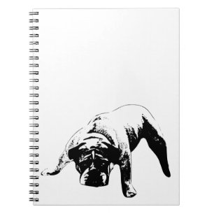Caderno Espiral Páginas de Foco do Bulldog