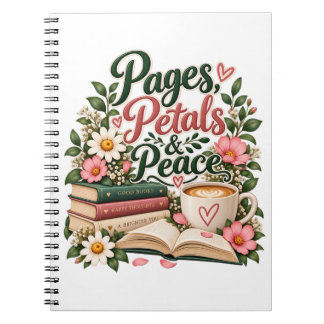 Caderno Espiral Páginas Pétalas e Paz Livro Floral
