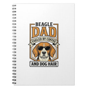 Caderno Espiral Pai Beagle Motivado por Café e Camisa de Pelo de C