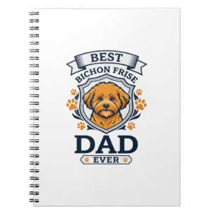 Caderno Espiral Pai Bichon Frise Para Sempre Impressões de Pata de
