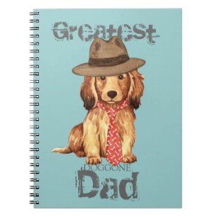 Caderno Espiral Pai Dachshund de Cabelos longos