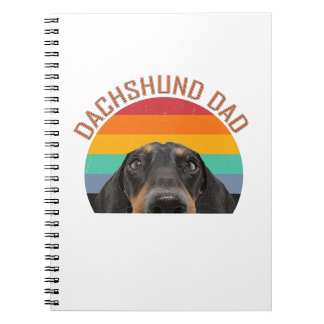Caderno Espiral Pai Dachshund Wiener Cachorro Mãe Mãe Funny W (Frente)