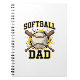 Caderno Espiral Pai de Softball Vintage Varsity Projeto de Tacos C
