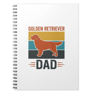 Caderno Espiral Pai do Golden Retriever Design de Vetor de Amante