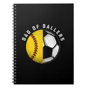 Caderno Espiral Pai dos Atletas Pai Filho Softbol Futebol Jogador