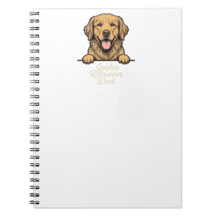 Caderno Espiral Pai Golden Retriever Gravação Vintage