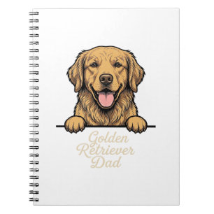Caderno Espiral Pai Golden Retriever Gravação Vintage