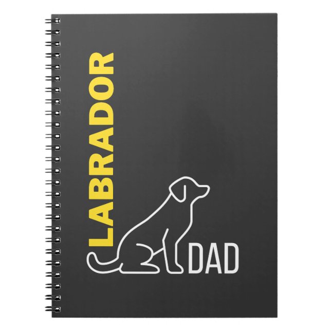 Caderno Espiral Pai Labrador, Presente de Pai de Cão, Cachorro de  (Frente)