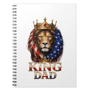 Caderno Espiral Pai Leão da Bandeira Americana