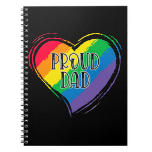 Caderno Espiral Pai LGBT Orgulho gay Mês do Sinalizador do Coração
