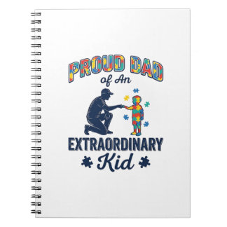 Caderno Espiral Pai Orgulhoso de um Garoto Extraordinário Vetor Au