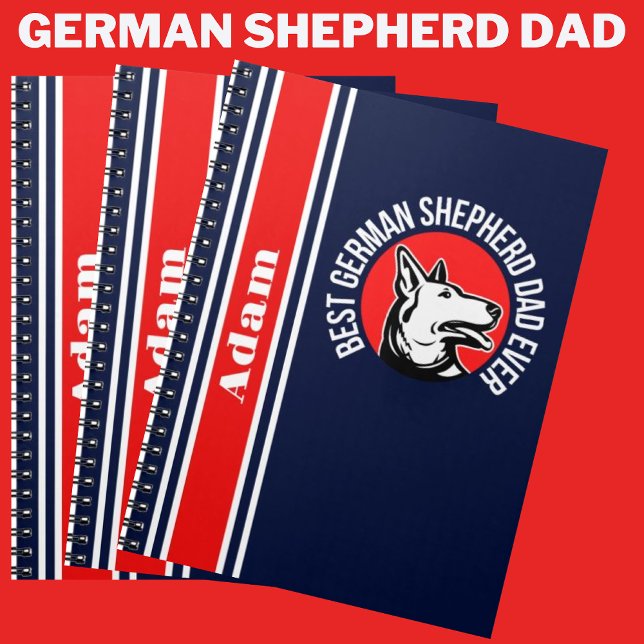 Caderno Espiral Pai personalizado de melhor German shepherd nunca (Criador carregado)