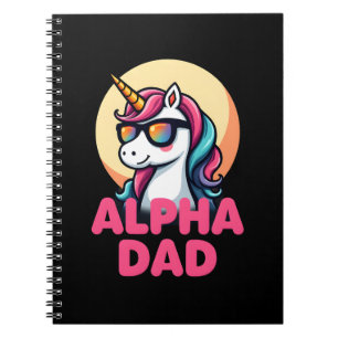 Caderno Espiral Pai Unicórnio Engraçado Laufey Dia dos Pais Natal