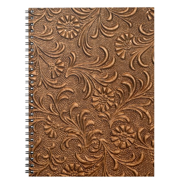Caderno Espiral painel floral em relevo, cobre (Frente)
