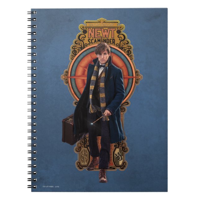Caderno Espiral Painel NEWT SCAMANDER™ Walking Art Nouveau (Frente)